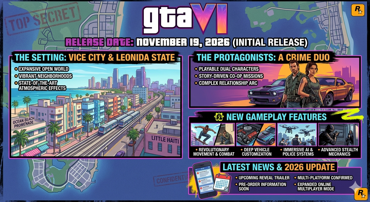 GTA 6 Release Date, Gameplay Features, and Latest News (2026 Update)
